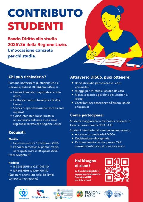 disco lazio - bando contributi agli universitari