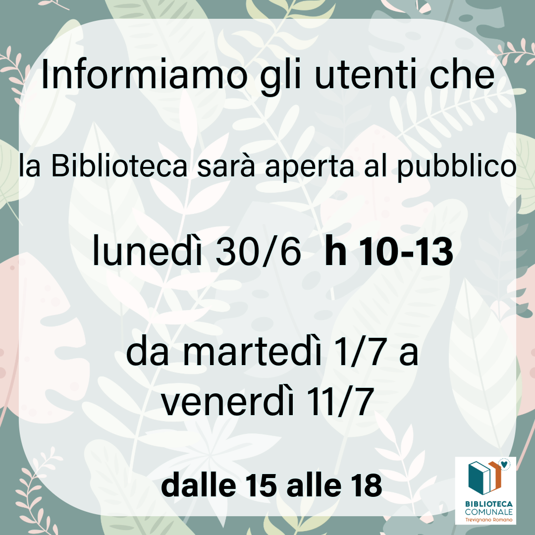 nuovi orari biblioteca comunale 