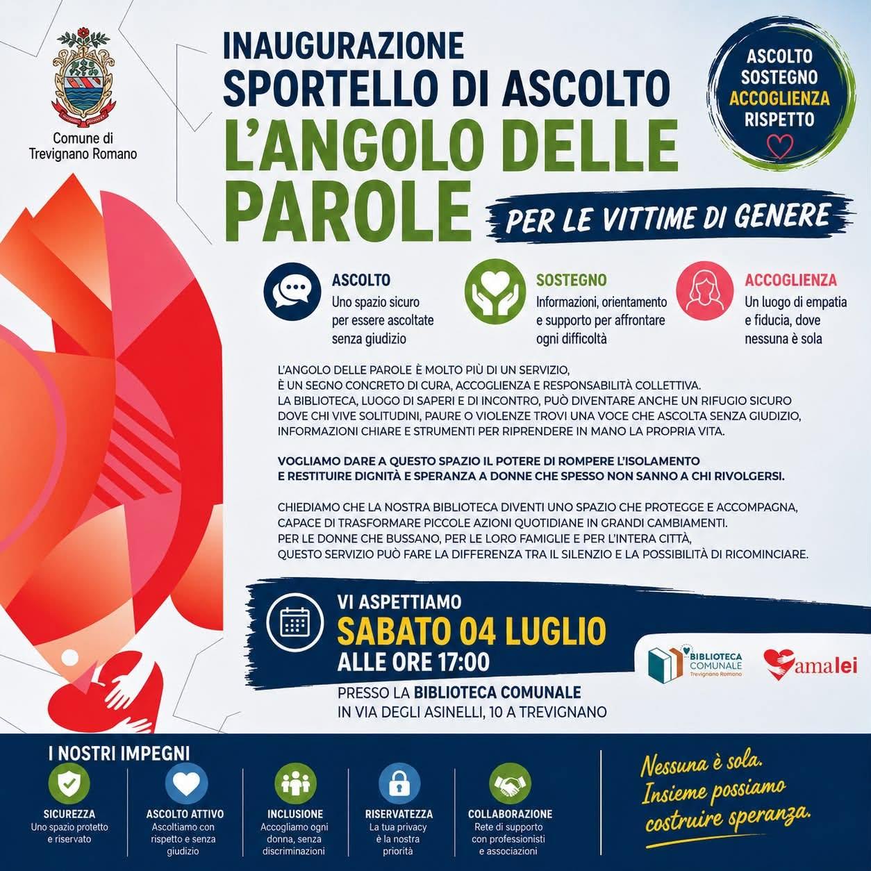 inaugurazione sportello di ascolto - l'angolo delle parole